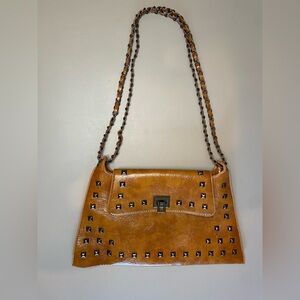 Studded Tan Shoulder Bag